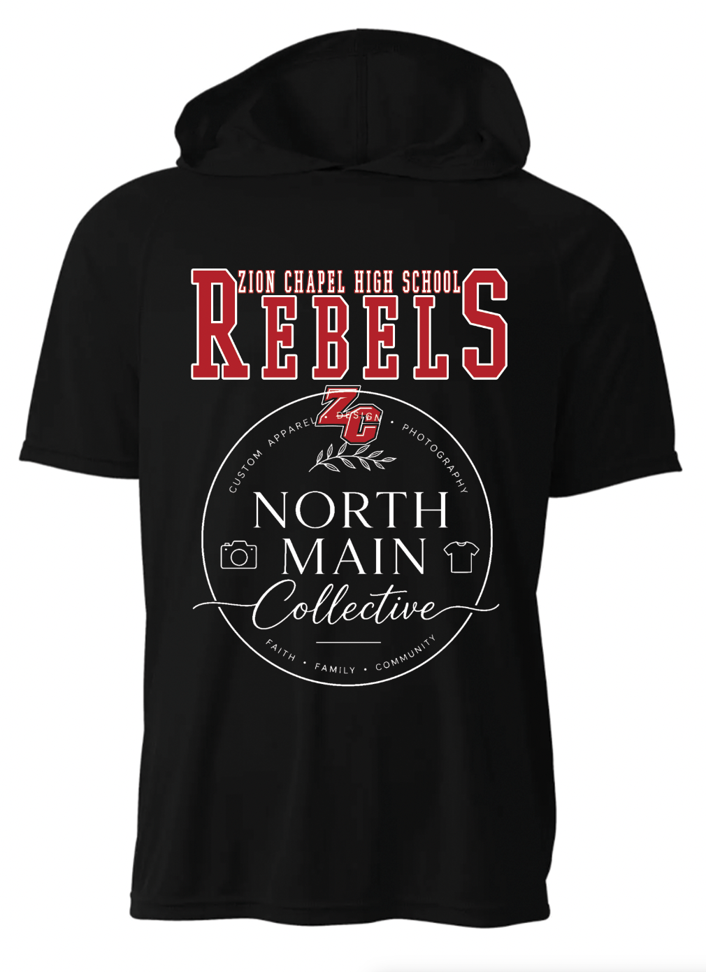 School Spirit Performance Hooded Tee - Youth & Adult