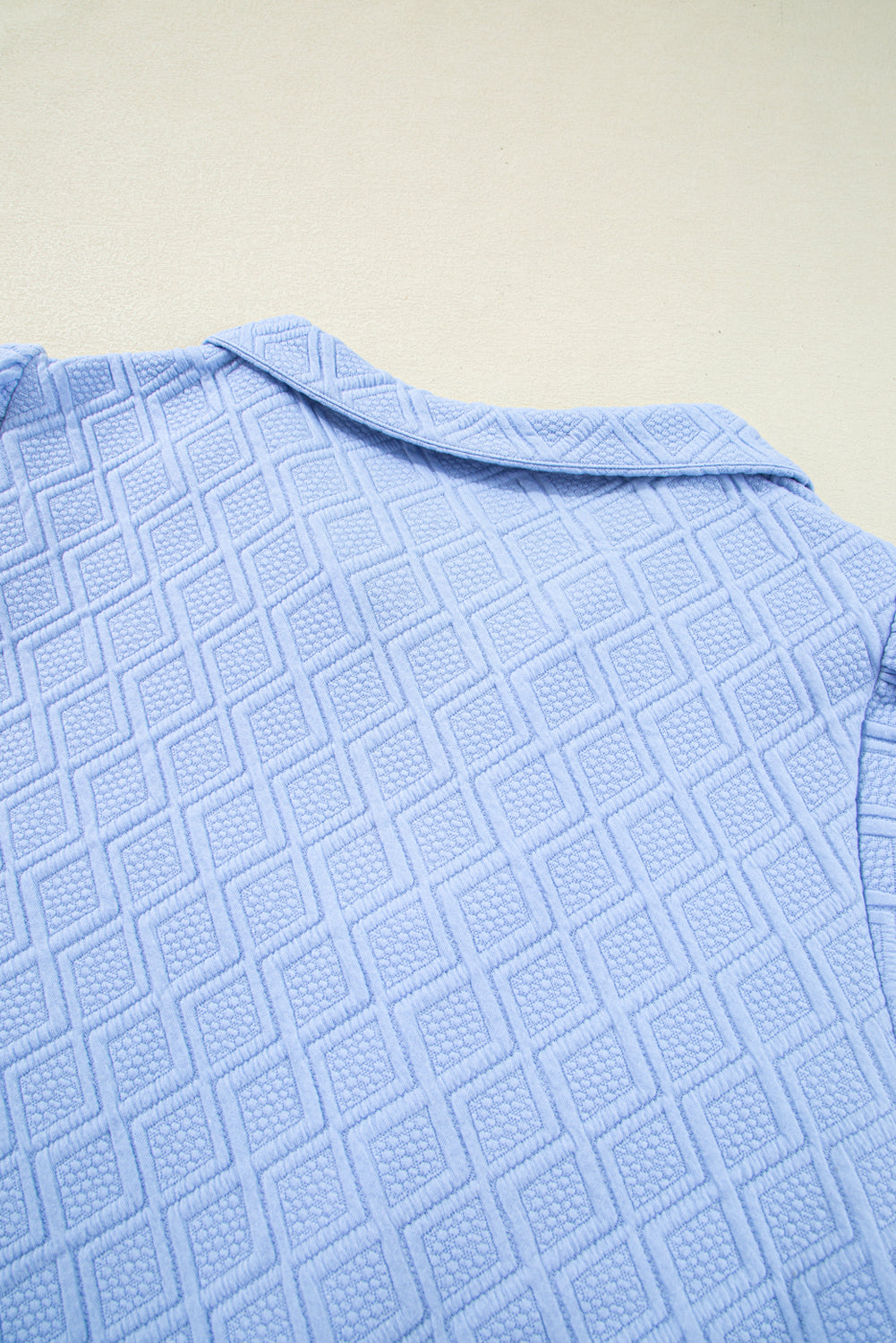 Beau Blue Striped Pop of Color Collared Checkered Textured Plus Size Dress