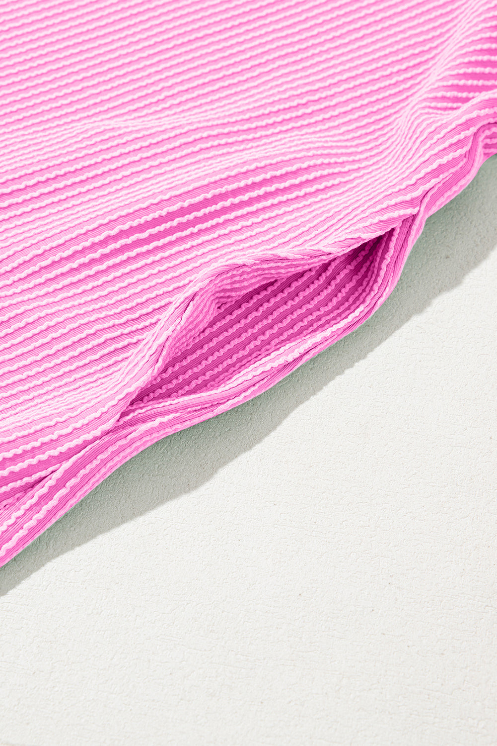 Blossom Corded Crew Neck Puff Sleeve Mini Dress