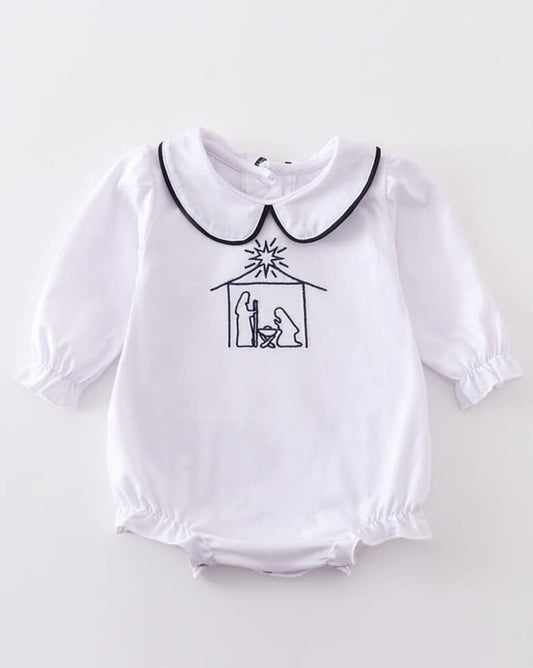 White Nativity Girl Bubble