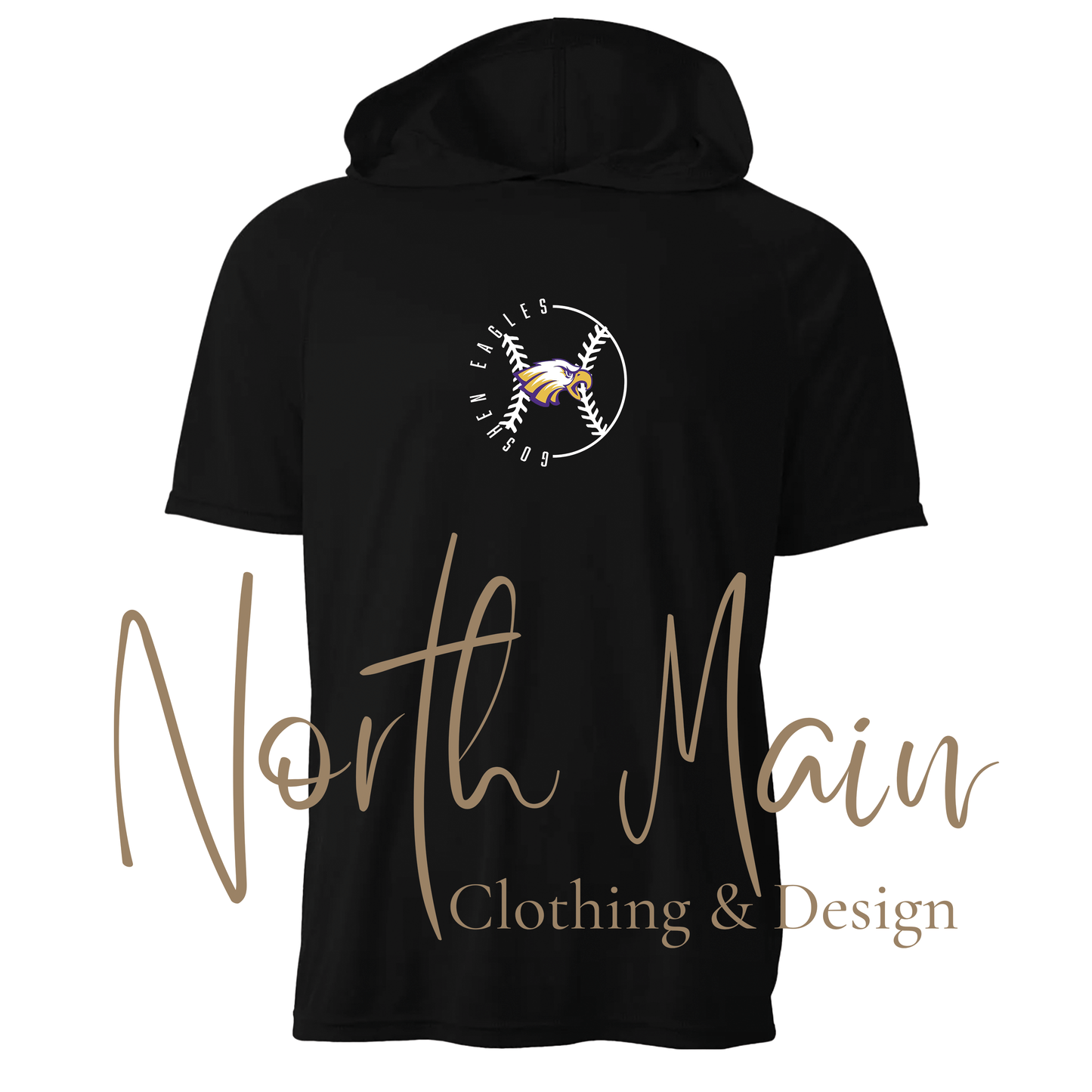 Baseball Outline Team w/Logo - Short or Long Sleeve A4 Hoodie