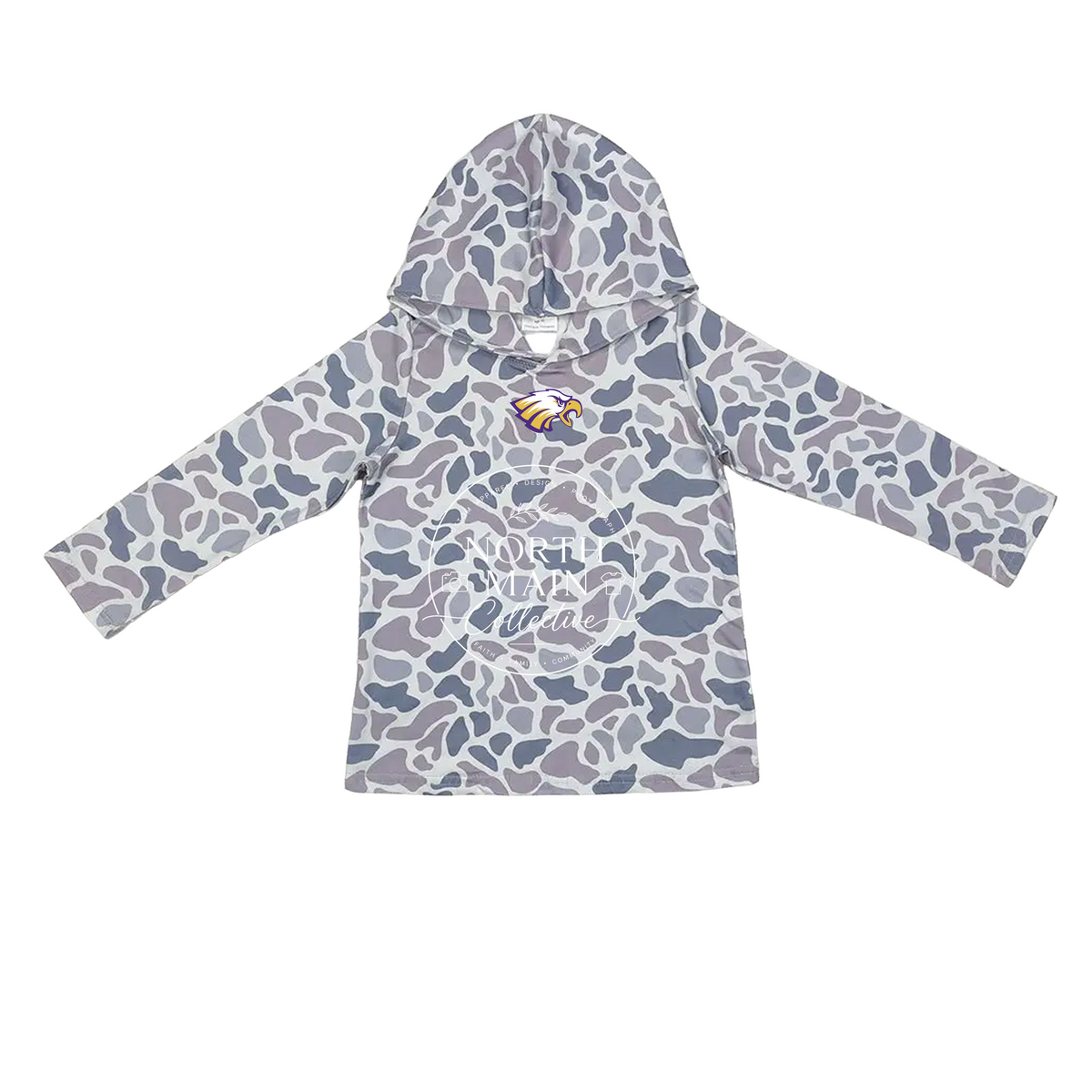 Mascot Long Sleeve Grey Camo Performance Hoodie (Youth)