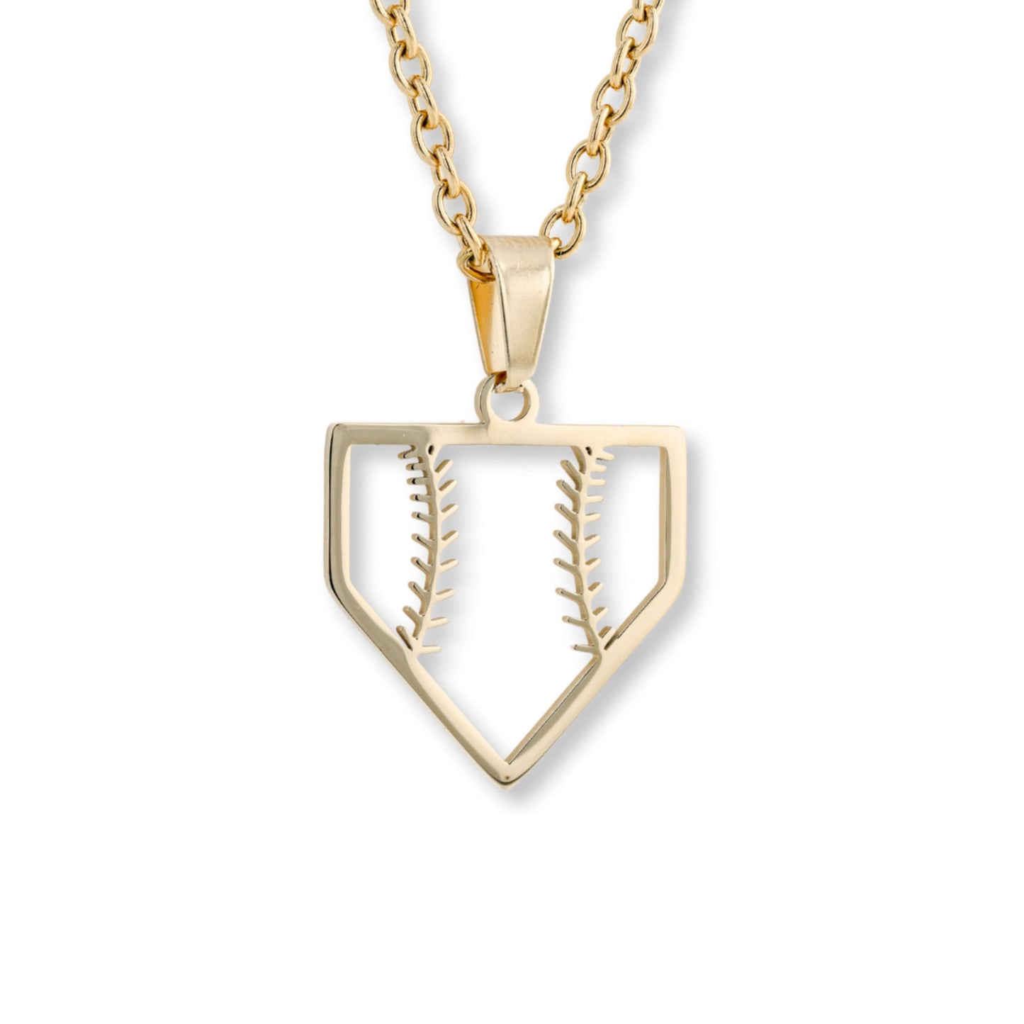 Home Plate Baseball Necklace | Stainless Steel