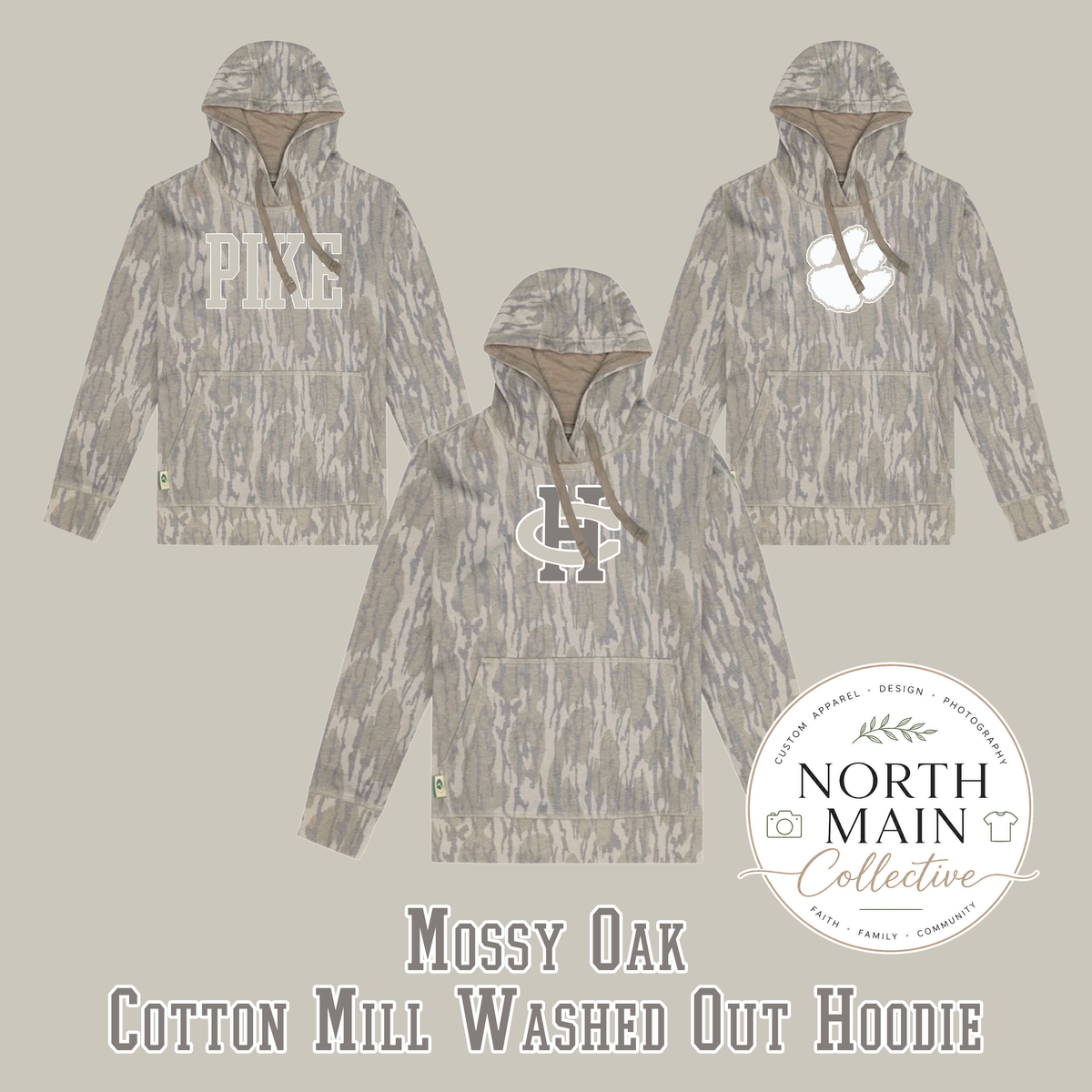 Mossy Oak Washed out Camo Vintage Hoodie