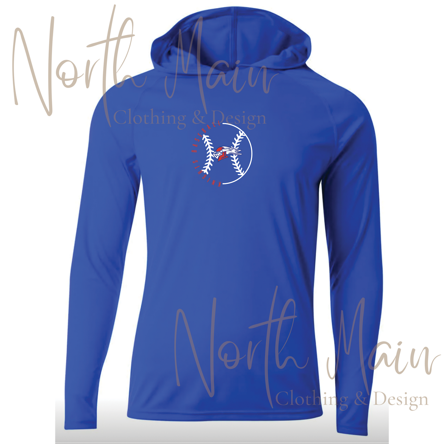 Baseball Outline Team w/Logo - Short or Long Sleeve A4 Hoodie