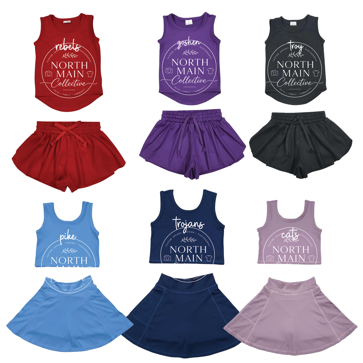 Custom Girls School Spirit Set – Shorts or Skort