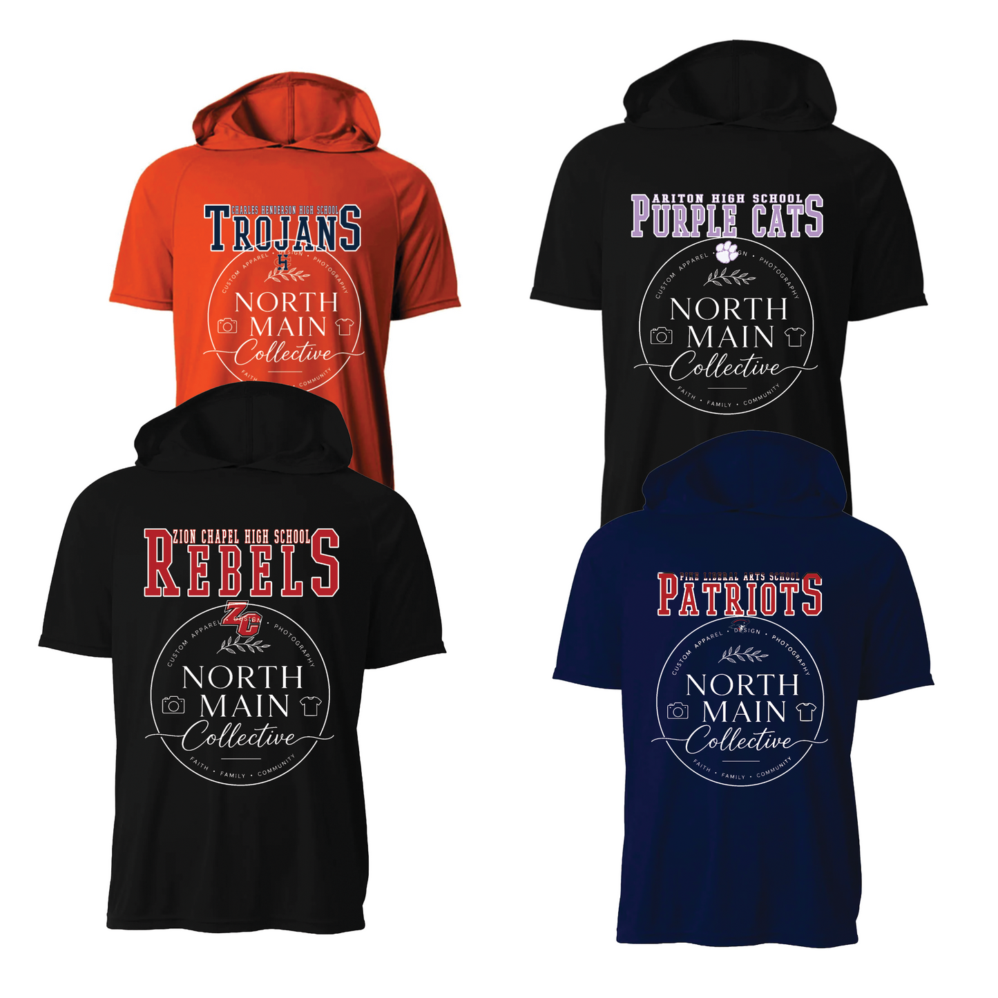 School Spirit Performance Hooded Tee - Youth & Adult
