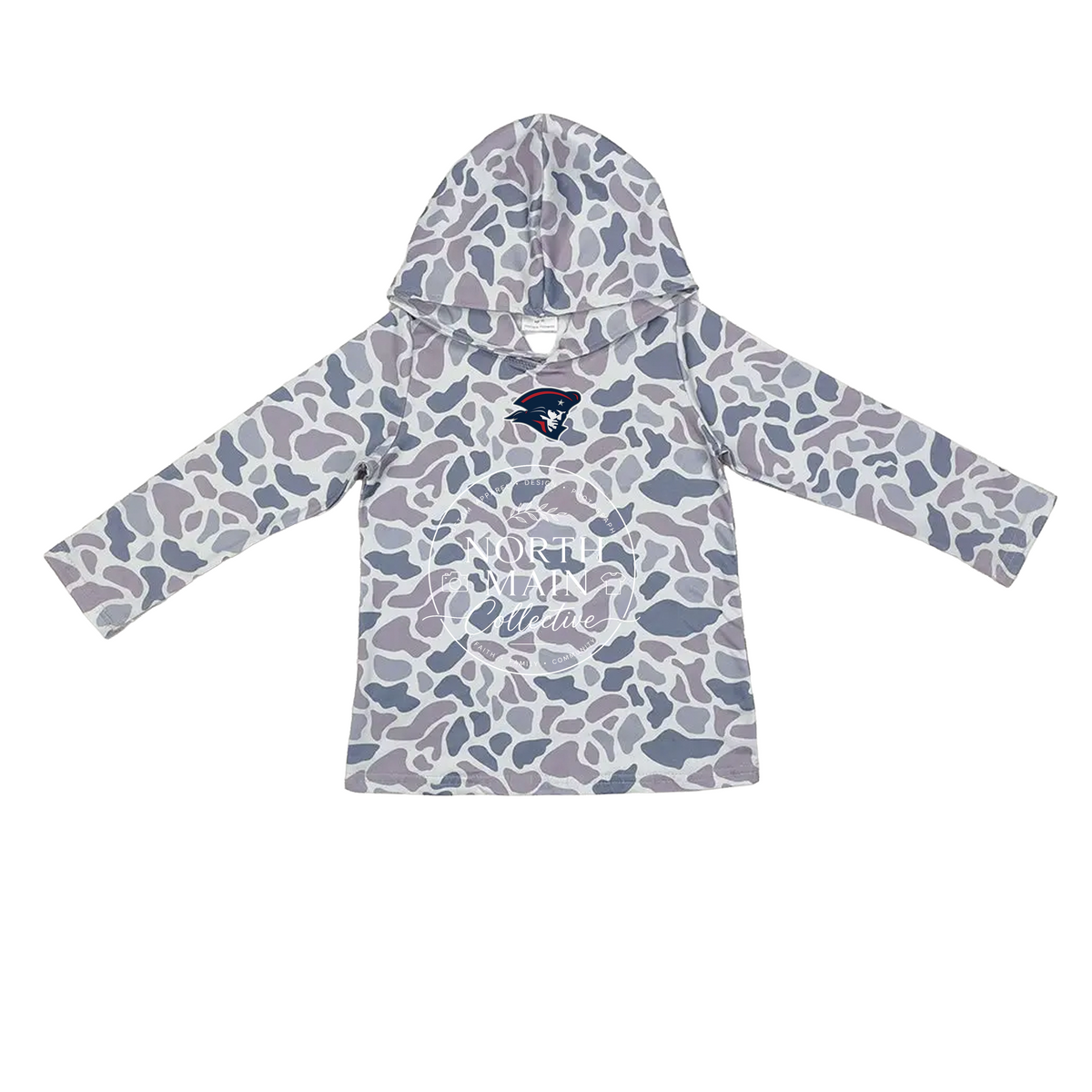 Mascot Long Sleeve Grey Camo Performance Hoodie (Youth)