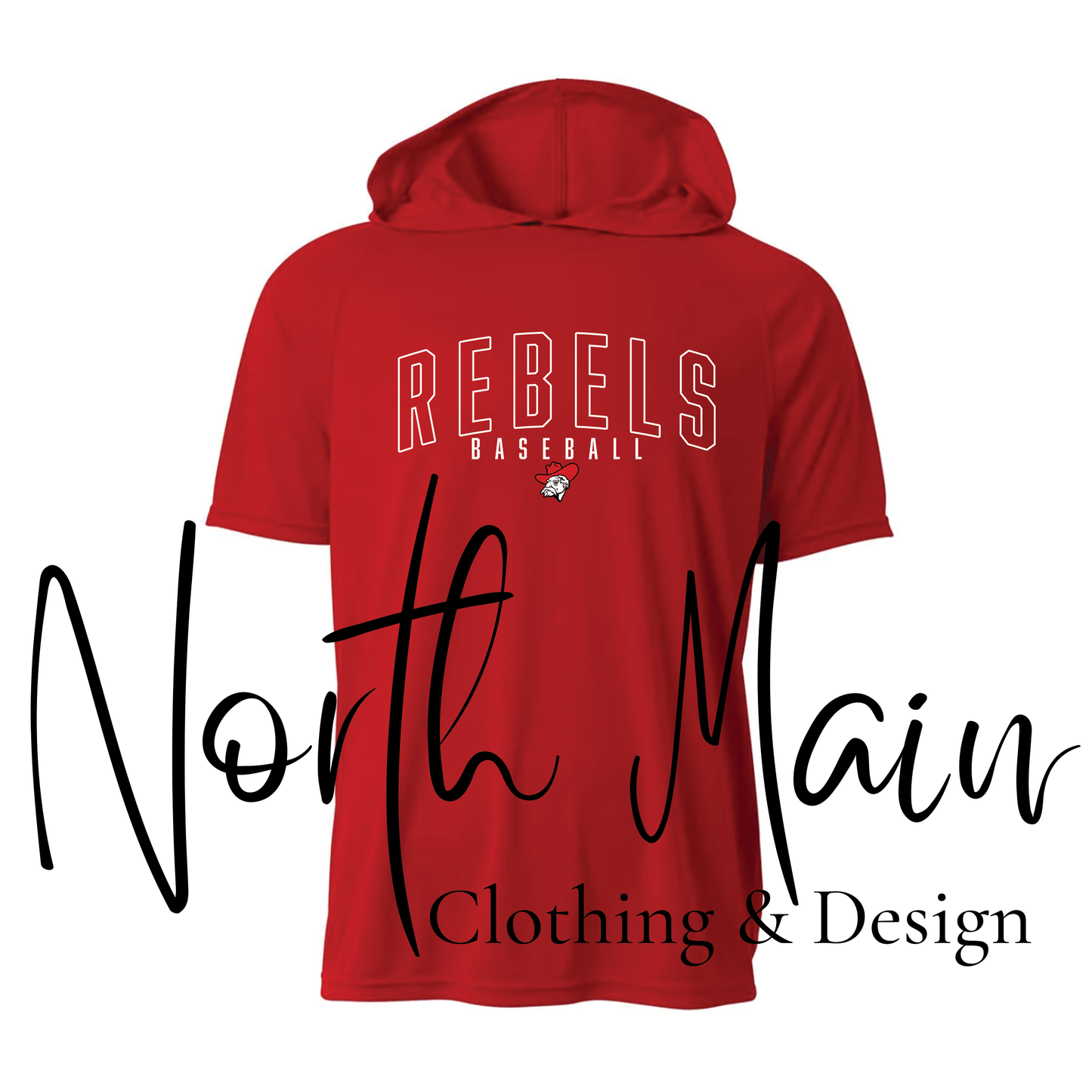Your Team Curve Design with Logo - Short or Long Sleeve A4 Hoodie