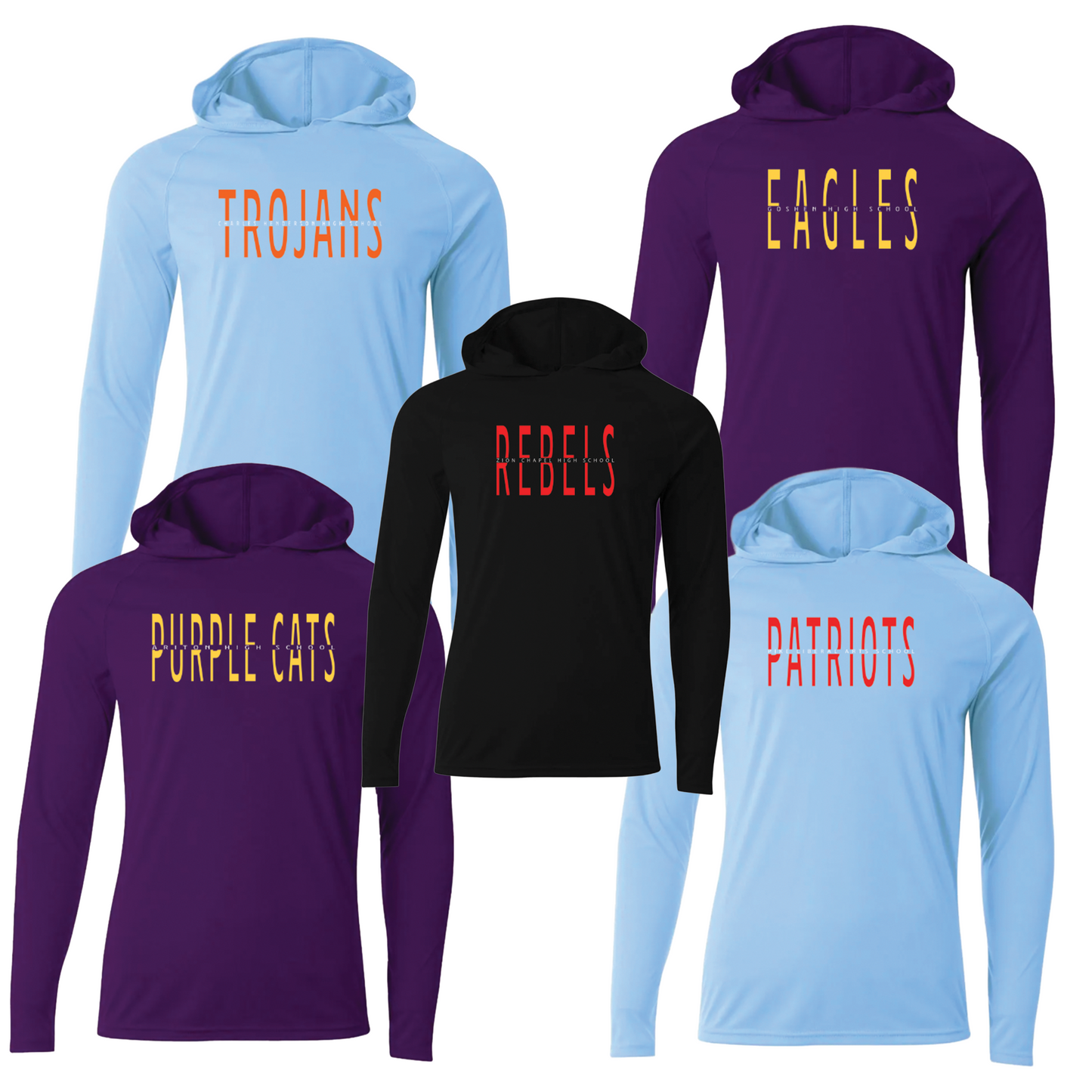 Mascot School Split Long Sleeve Performance Hoodie A4 Youth & Adult