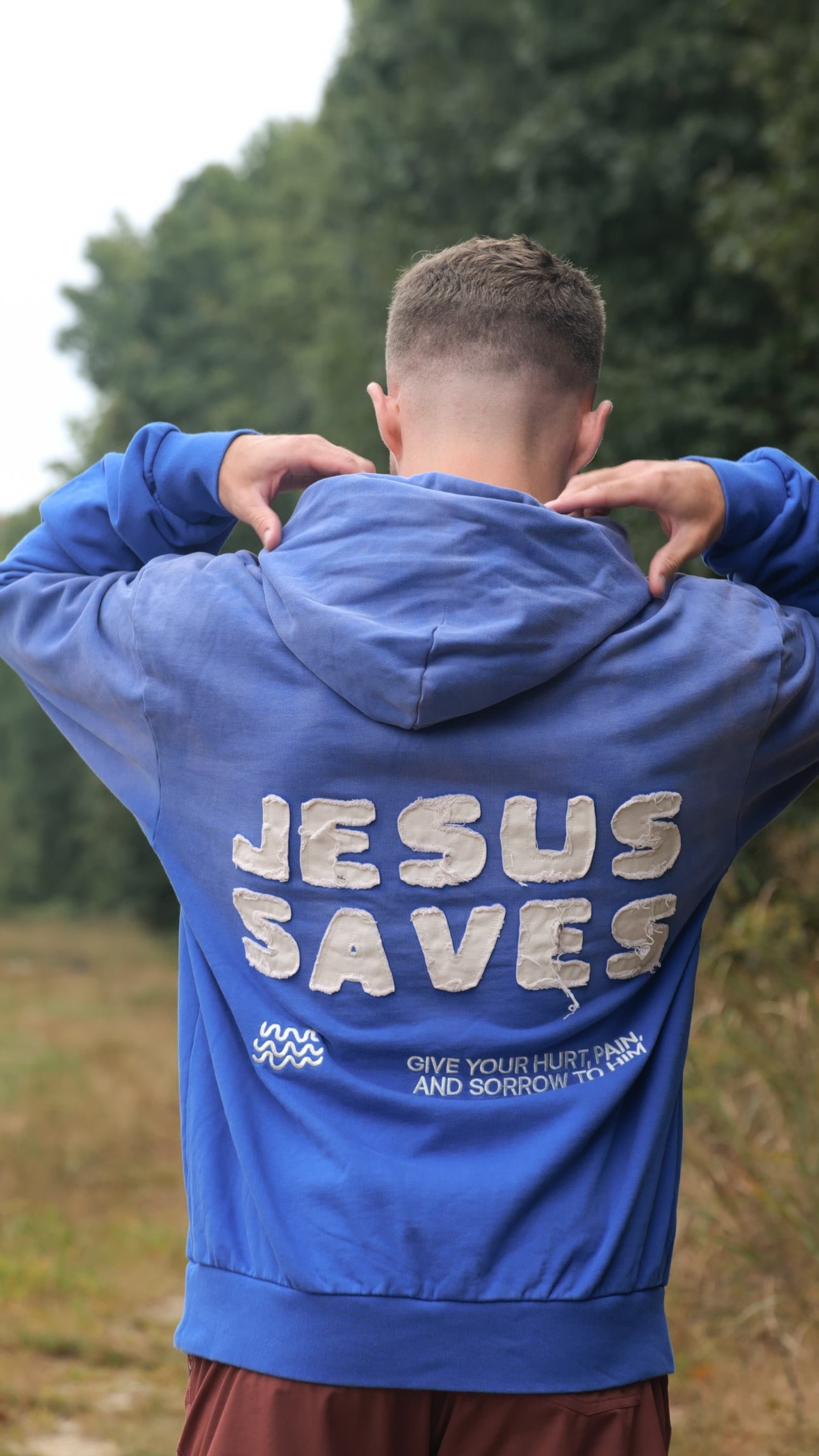 Jesus Saves Heavy Cut & Sew Hoodie