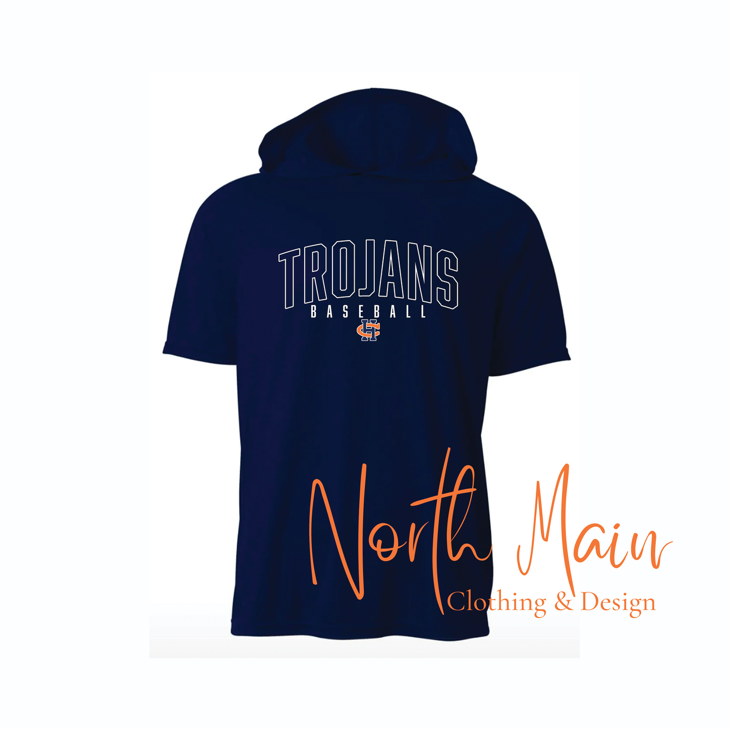 Your Team Curve Design with Logo - Short or Long Sleeve A4 Hoodie