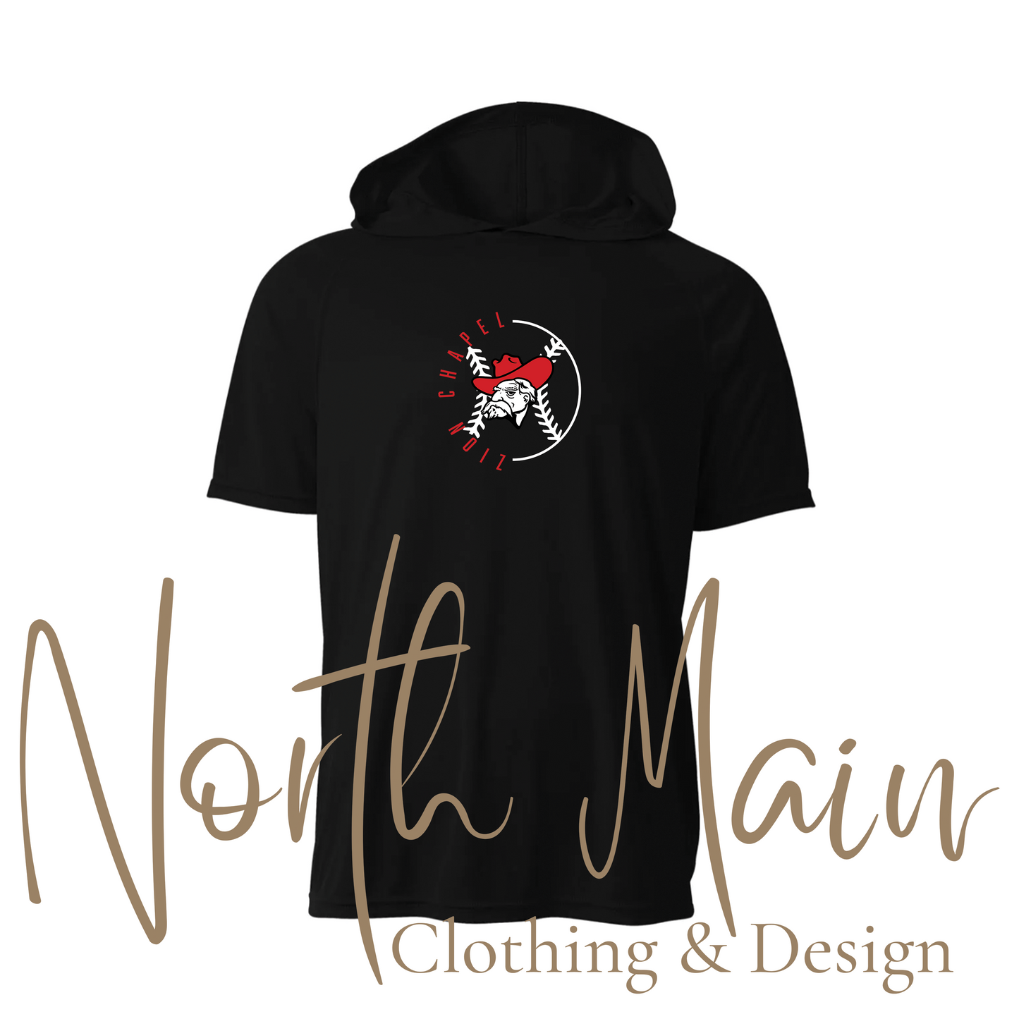 Baseball Outline Team w/Logo - Short or Long Sleeve A4 Hoodie